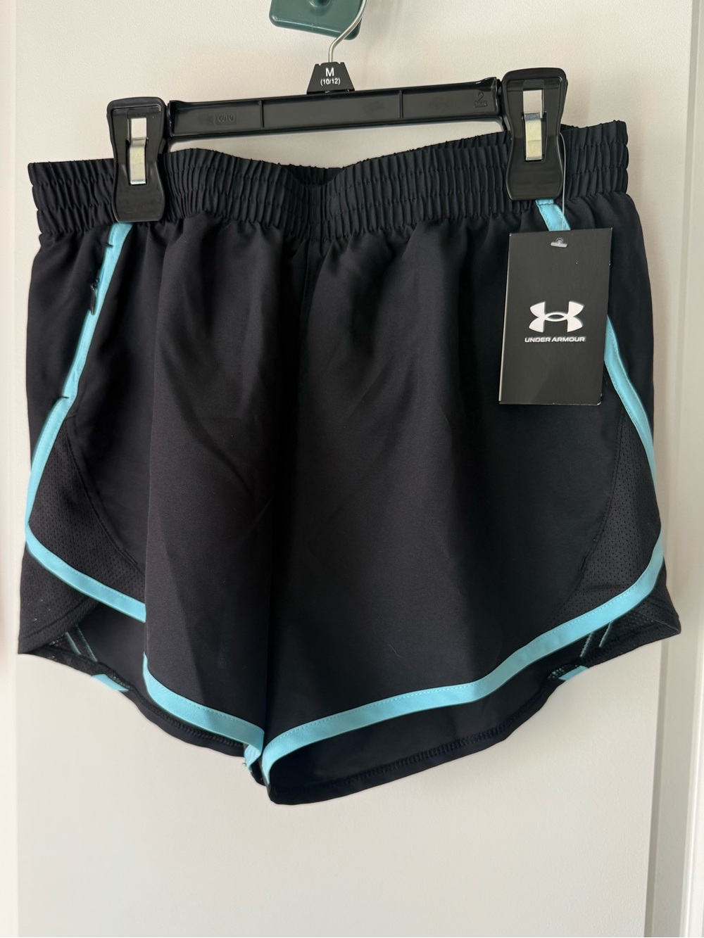 Under Armour Black Athletic Shorts with Aqua Trim